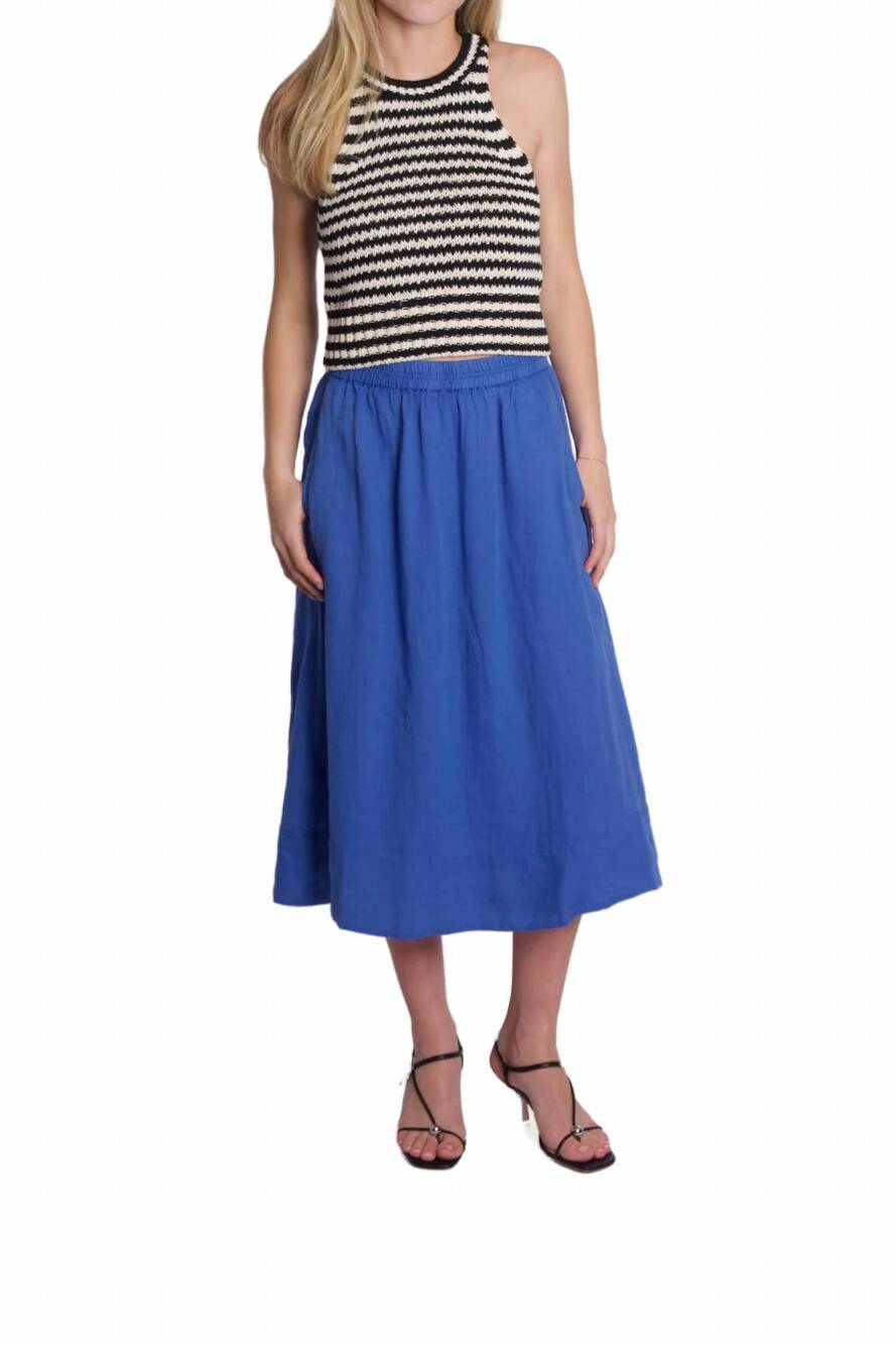 NEW ALEX MILL women's standard skirt in ultramarine